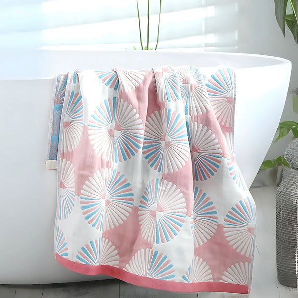 Dahlia Blossom Cotton Bath Towel