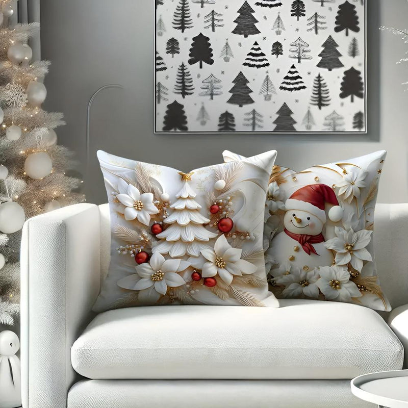 Christmas Charm Velvet Cushion Covers | Set of 4